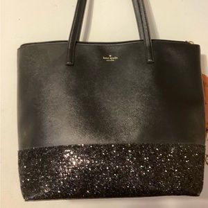 Kate spade black sparkle glitter handbag